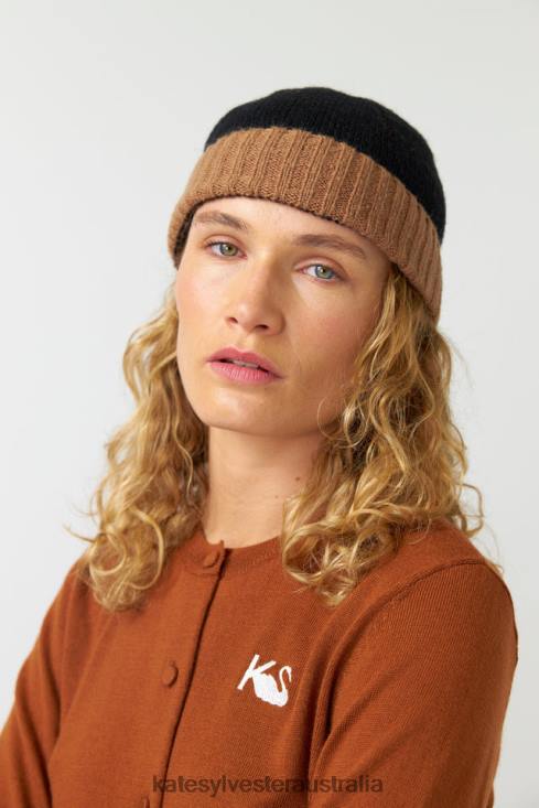 Fluffy beanie Black Kate Sylvester Women Accessory 4T0D304