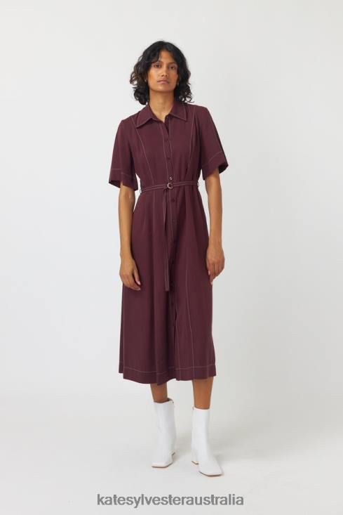 Bernadette shirt dress Plum Kate Sylvester Women Clothing 4T0D85
