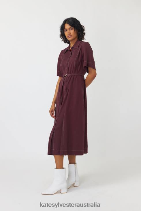 Bernadette shirt dress Plum Kate Sylvester Women Clothing 4T0D85