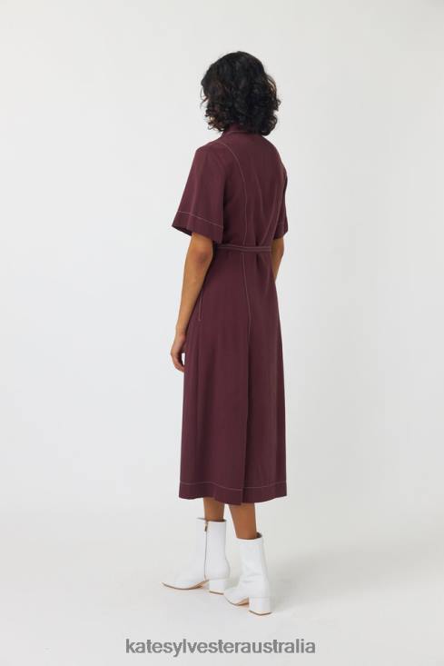 Bernadette shirt dress Plum Kate Sylvester Women Clothing 4T0D85