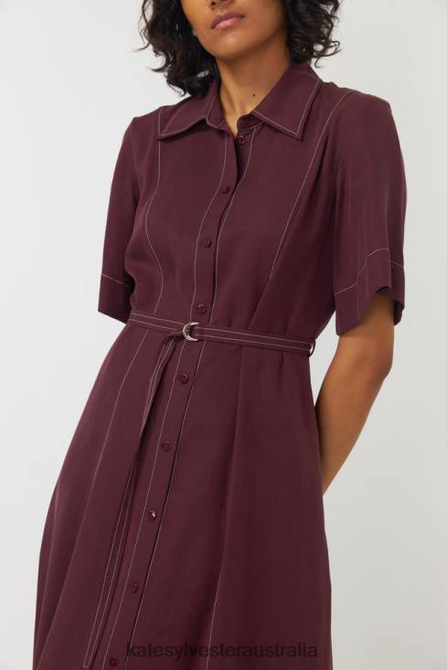 Bernadette shirt dress Plum Kate Sylvester Women Clothing 4T0D85