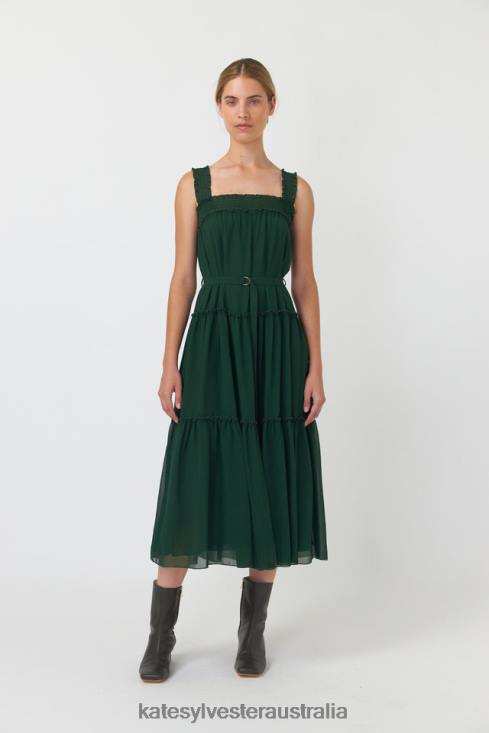 Billowy tiered dress Emerald Kate Sylvester Women Clothing 4T0D131