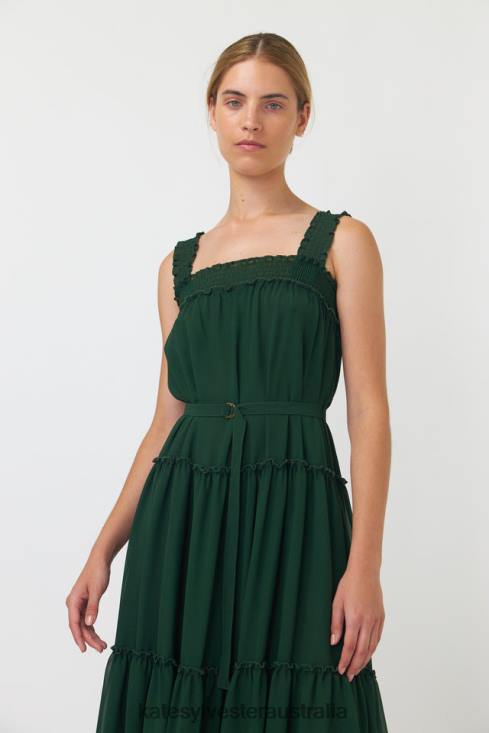 Billowy tiered dress Emerald Kate Sylvester Women Clothing 4T0D131