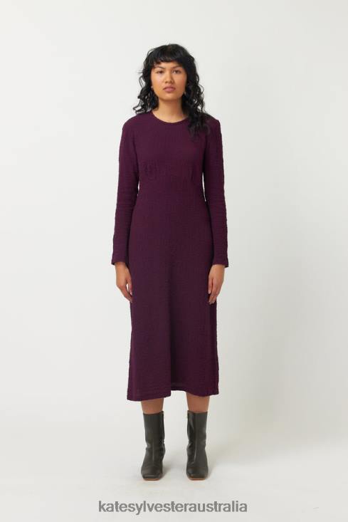 Crinkle Dress Bordeaux Kate Sylvester Women Clothing 4T0D53