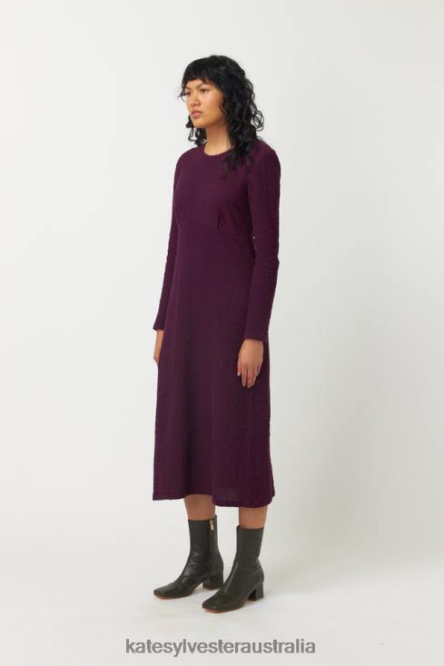 Crinkle Dress Bordeaux Kate Sylvester Women Clothing 4T0D53