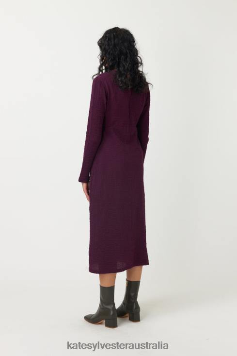 Crinkle Dress Bordeaux Kate Sylvester Women Clothing 4T0D53