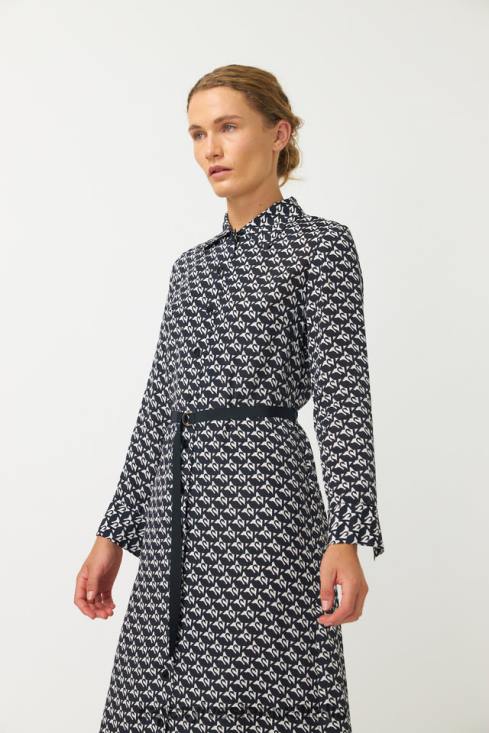 Marion Shirt Dress Black white Kate Sylvester Women Clothing 4T0D10