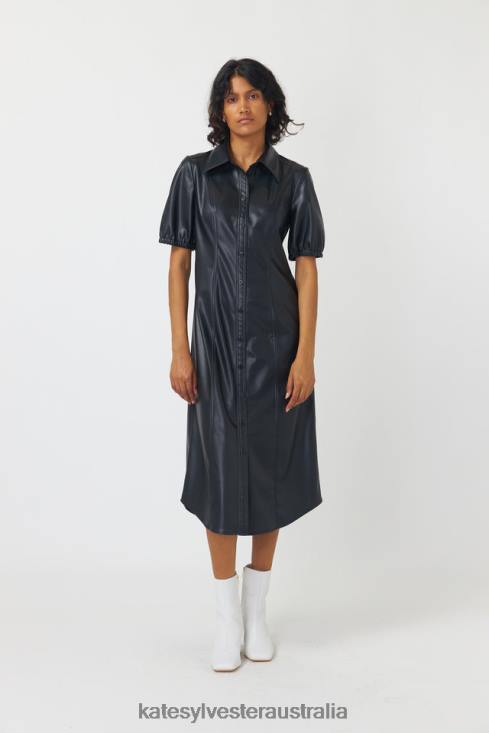 Olive shirt dress Black Kate Sylvester Women Clothing 4T0D124