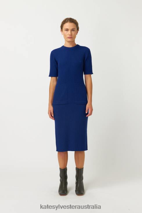 Ribbed Dress Ink Kate Sylvester Women Clothing 4T0D25