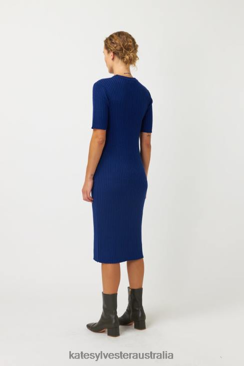 Ribbed Dress Ink Kate Sylvester Women Clothing 4T0D25