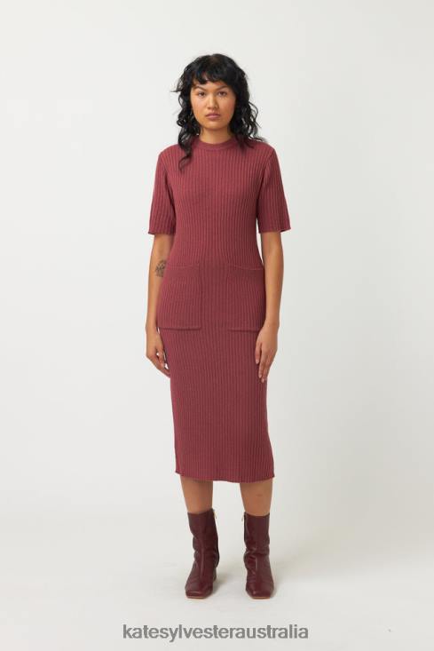 Ribbed Dress Rose Kate Sylvester Women Clothing 4T0D44