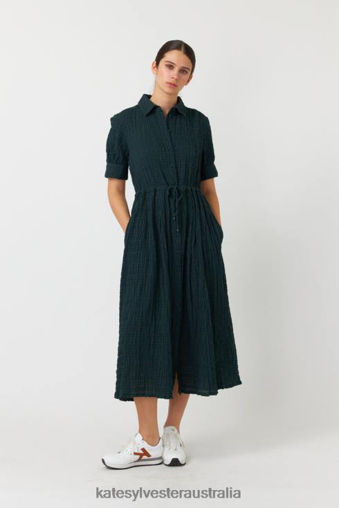 Seersucker shirt dress Forest Kate Sylvester Women Clothing 4T0D136