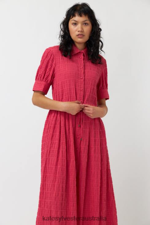 Seersucker shirt dress Pink Kate Sylvester Women Clothing 4T0D149