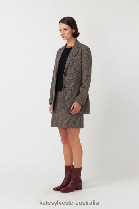 Checked blazer Mocha Kate Sylvester Women Clothing 4T0D271