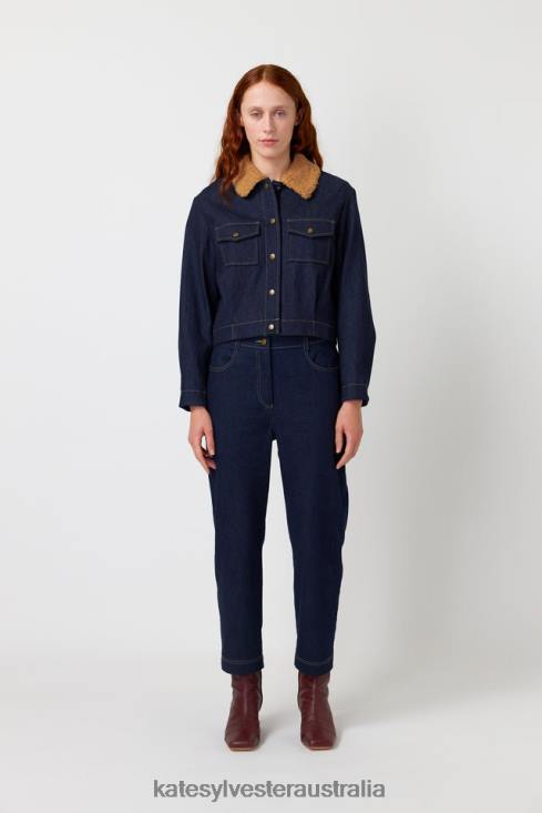 Denim shearling jacket Indigo Kate Sylvester Women Clothing 4T0D265