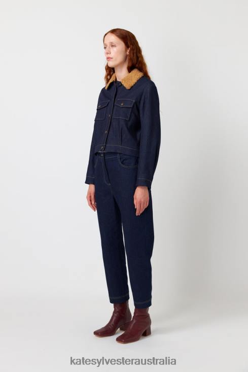 Denim shearling jacket Indigo Kate Sylvester Women Clothing 4T0D265