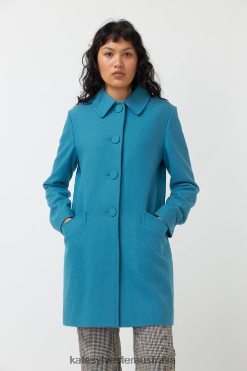 Flannel coat Dusky blue Kate Sylvester Women Clothing 4T0D263