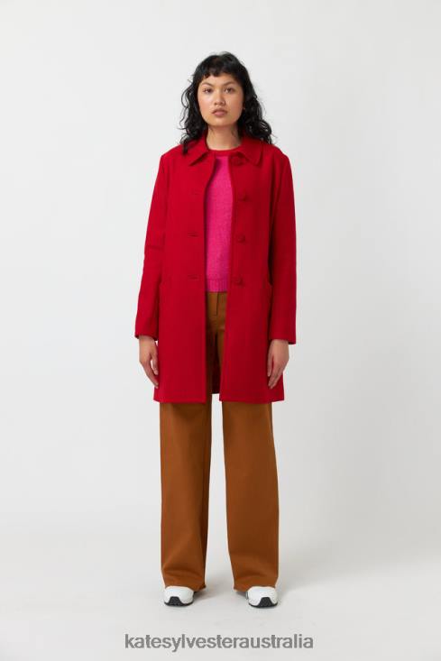 Flannel coat Red Kate Sylvester Women Clothing 4T0D262