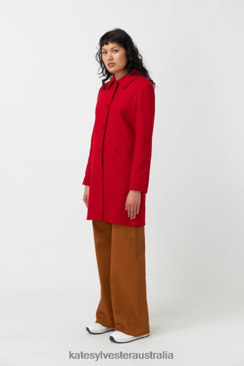 Flannel coat Red Kate Sylvester Women Clothing 4T0D262