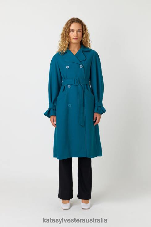 Natalia trench Turquoise Kate Sylvester Women Clothing 4T0D268