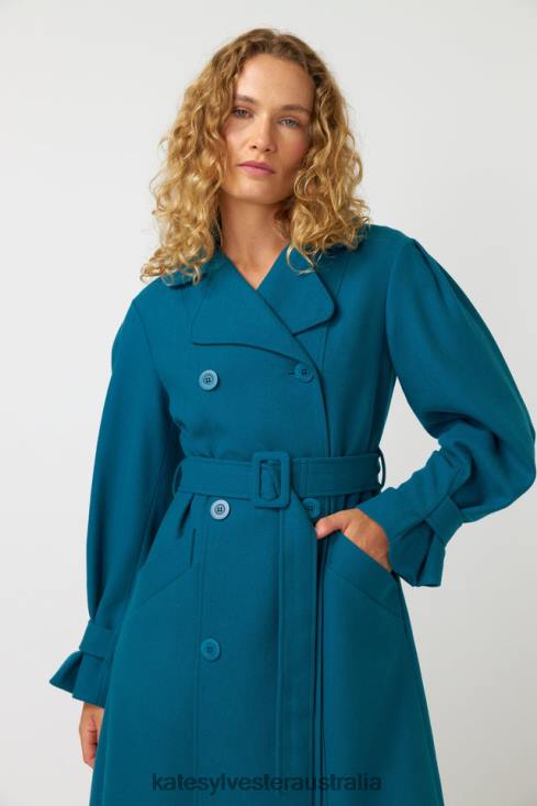 Natalia trench Turquoise Kate Sylvester Women Clothing 4T0D268