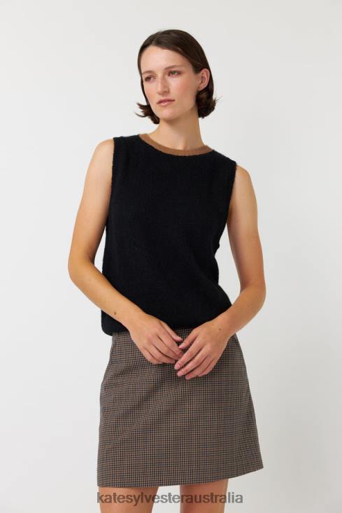 Checked mini skirt Mocha Kate Sylvester Women Clothing 4T0D292