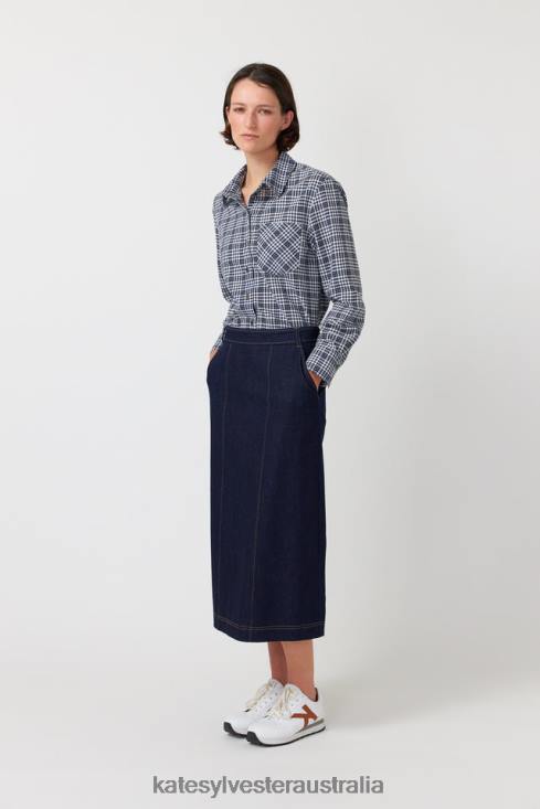 Denim skirt Indigo Kate Sylvester Women Clothing 4T0D302