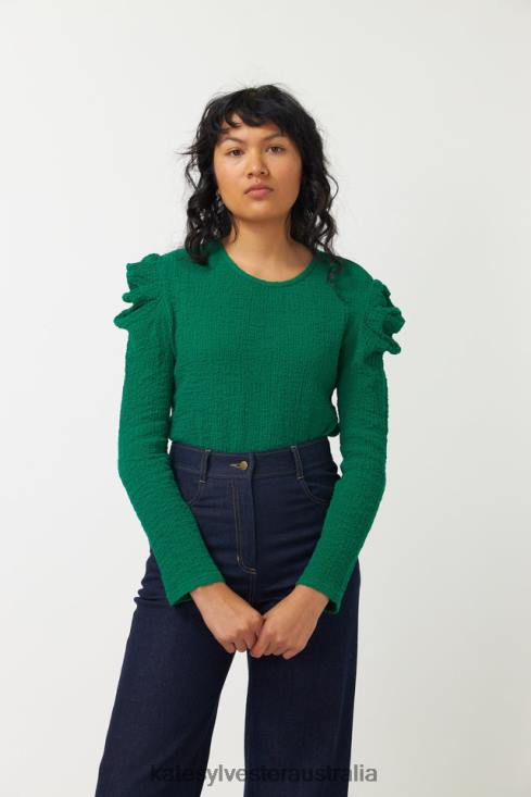 Crinkle Top Grass green Kate Sylvester Women Clothing 4T0D34