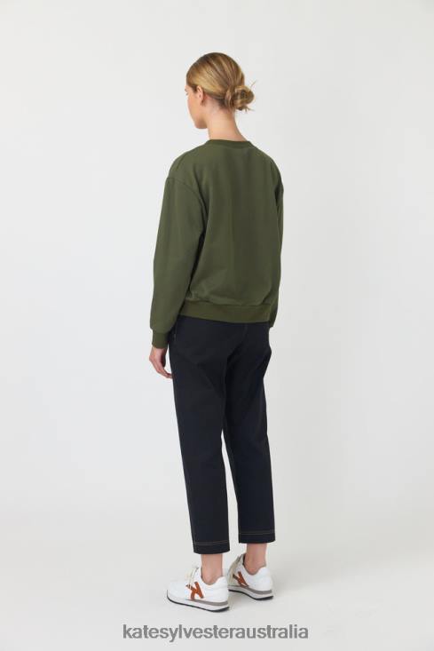 Falling roses sweatshirt Olive Kate Sylvester Women Clothing 4T0D183