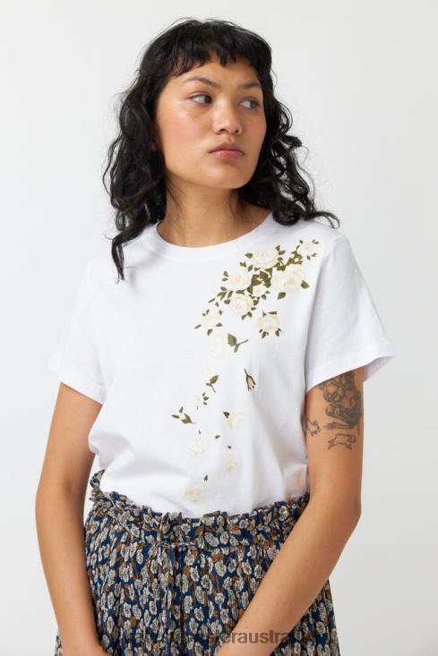 Falling roses t-shirt White Kate Sylvester Women Clothing 4T0D182
