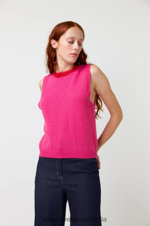 Fluffy vest Pink Kate Sylvester Women Clothing 4T0D163