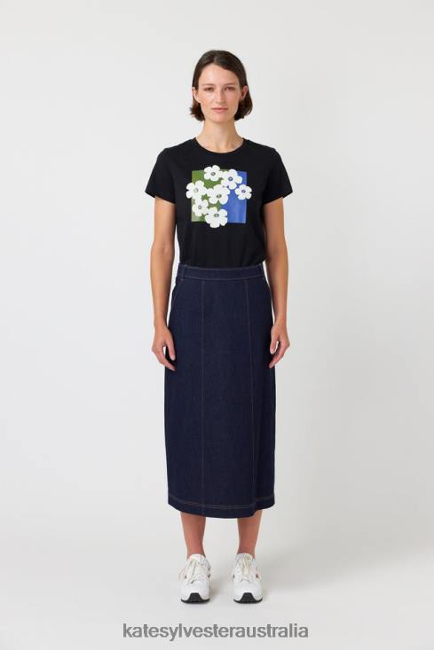 Pop flowers t-shirt Black Kate Sylvester Women Clothing 4T0D225