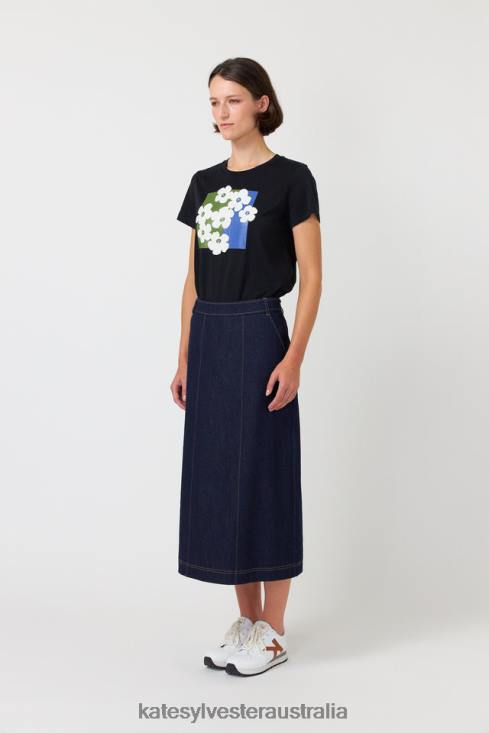 Pop flowers t-shirt Black Kate Sylvester Women Clothing 4T0D225