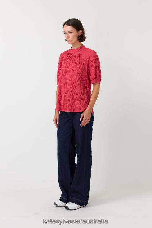 Seersucker top Pink Kate Sylvester Women Clothing 4T0D232