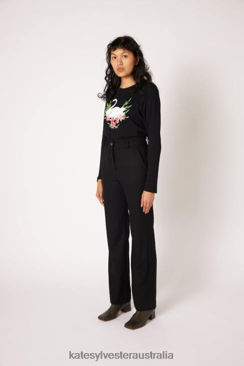 Swan Long Sleeve Black Kate Sylvester Women Clothing 4T0D7