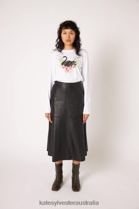 Swan Long Sleeve White Kate Sylvester Women Clothing 4T0D6