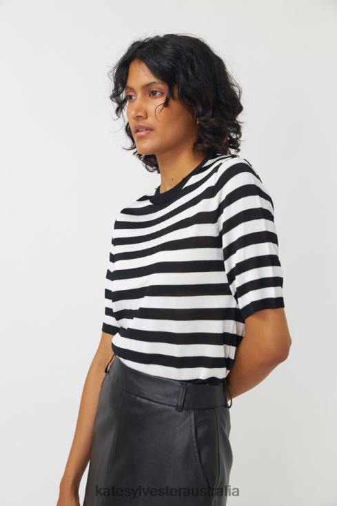 Top Black stripe Kate Sylvester Women Clothing 4T0D208