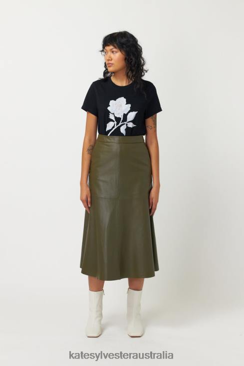 Wild Rose T-Shirt Black Kate Sylvester Women Clothing 4T0D11