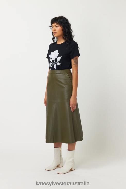 Wild Rose T-Shirt Black Kate Sylvester Women Clothing 4T0D11