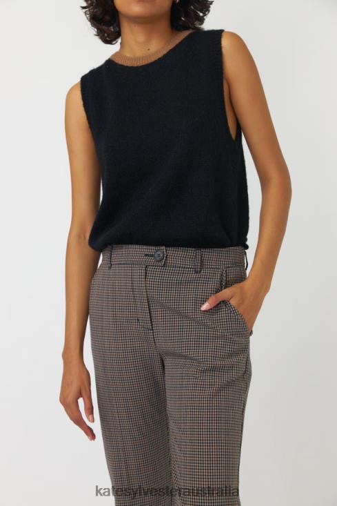 Checked cropped trouser Mocha Kate Sylvester Women Clothing 4T0D243