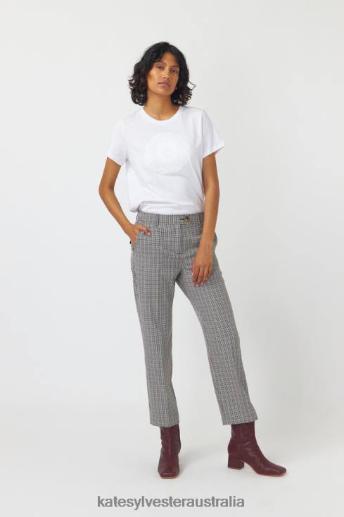 Checked cropped trouser Sandstone Kate Sylvester Women Clothing 4T0D245