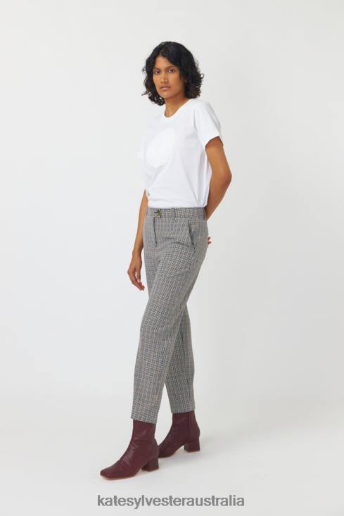 Checked cropped trouser Sandstone Kate Sylvester Women Clothing 4T0D245