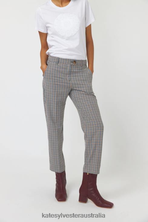 Checked cropped trouser Sandstone Kate Sylvester Women Clothing 4T0D245