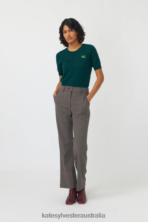 Checked trouser Mocha Kate Sylvester Women Clothing 4T0D244