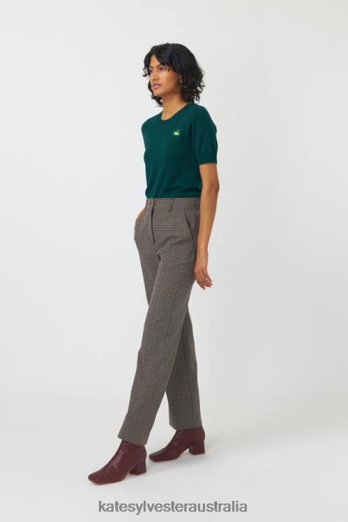 Checked trouser Mocha Kate Sylvester Women Clothing 4T0D244
