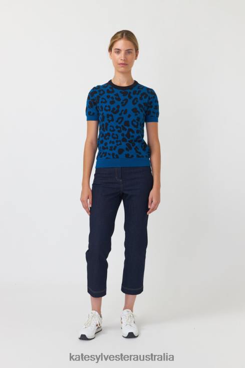 Denim cropped trouser Indigo Kate Sylvester Women Clothing 4T0D71